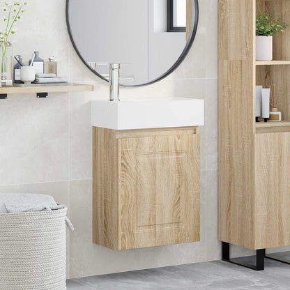 vidaXL Bathroom Vanity Unit with Tap Sonoma Oak 45.5 x 22.5 x 84 cm