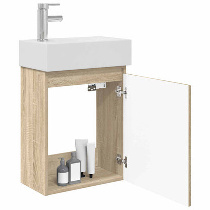 vidaXL Bathroom Vanity Unit with Tap Sonoma Oak 45.5 x 22.5 x 84 cm