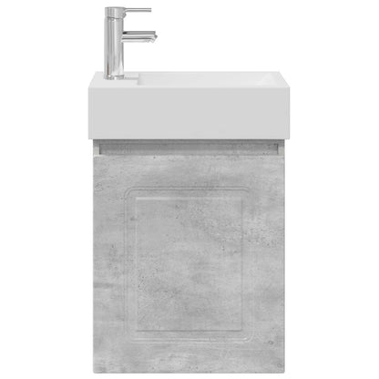 vidaXL Bathroom Vanity Unit with Tap Concrete Grey 45.5 x 22.5 x 84 cm