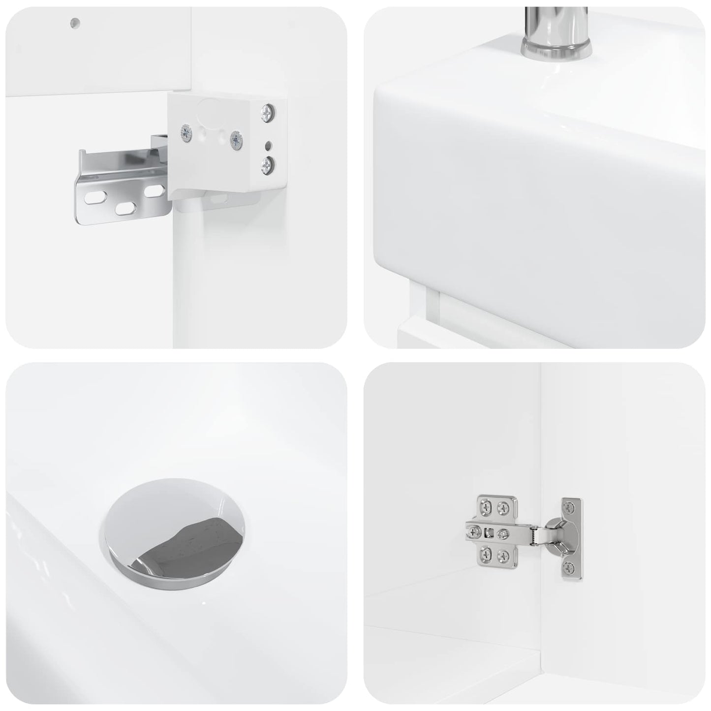 vidaXL Bathroom Vanity Unit with Tap High Gloss White