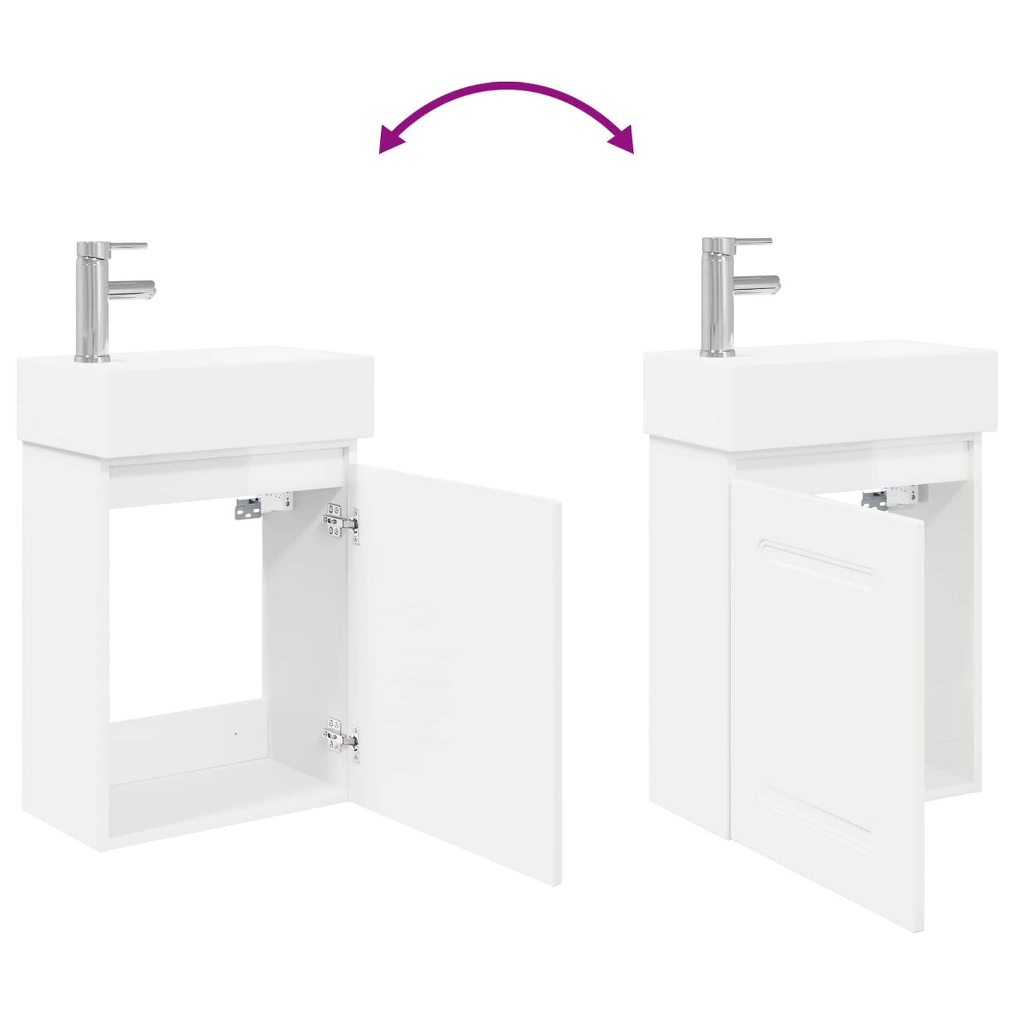 vidaXL Bathroom Vanity Unit with Tap High Gloss White