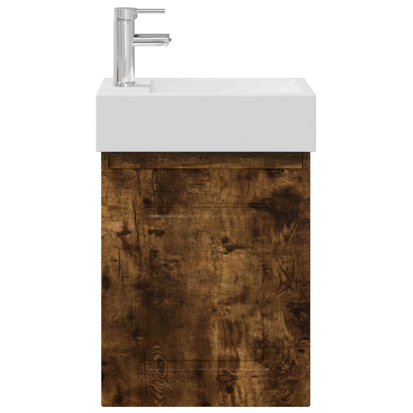 vidaXL Bathroom Vanity Unit with Tap Smoked Oak 45.5 x 22.5 x 84 cm