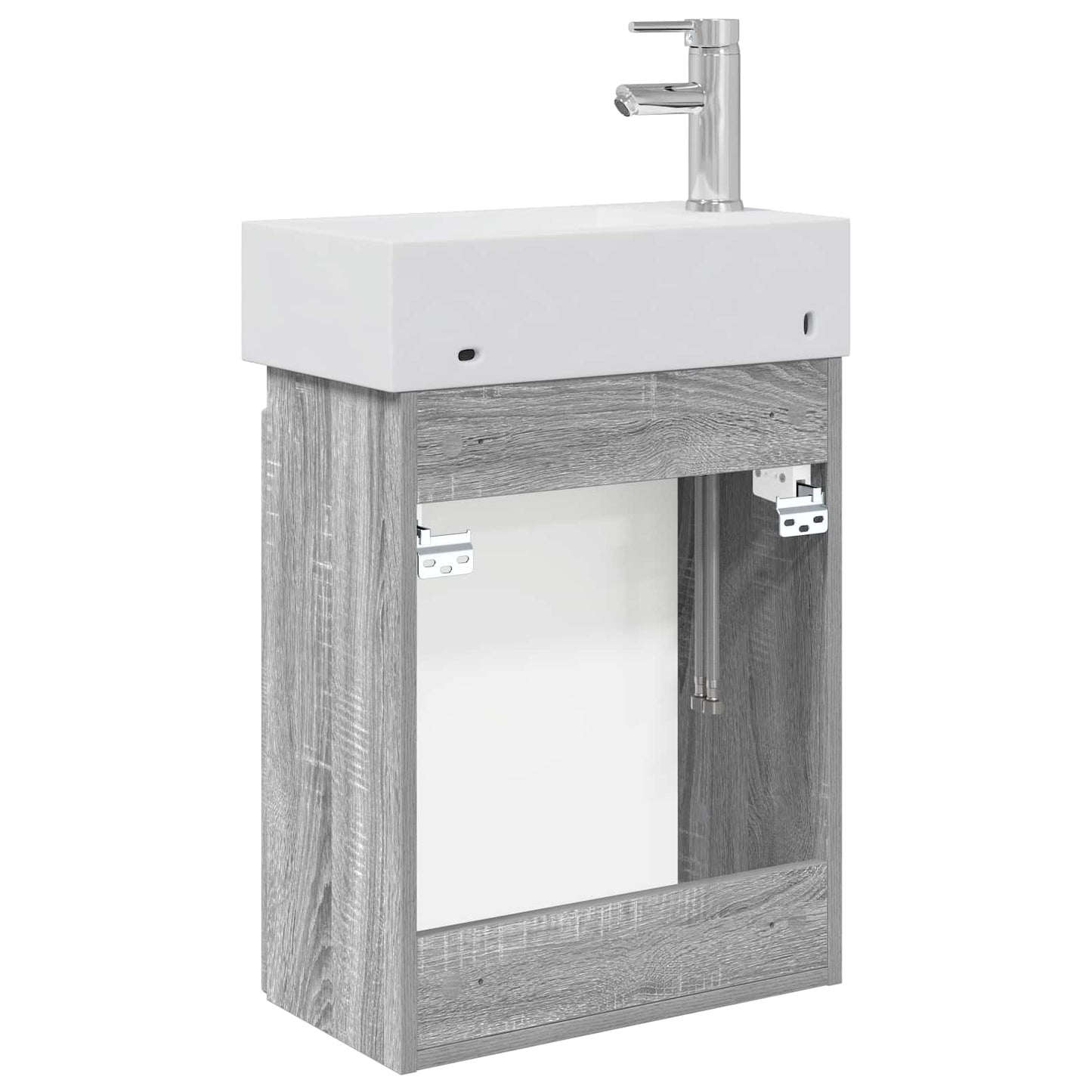 vidaXL Bathroom Vanity Unit with Tap Grey Sonoma 45.5 x 22.5 x 84 cm