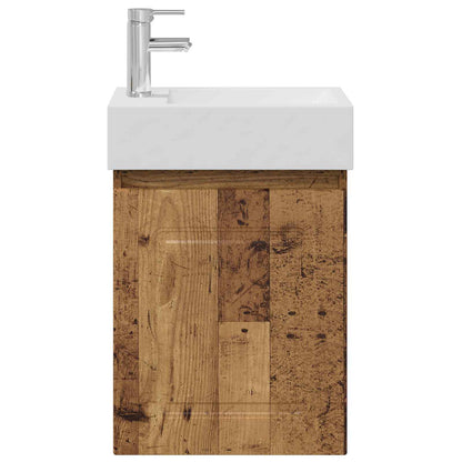 vidaXL Bathroom Vanity Unit with Tap Old Wood 45.5 x 22.5 x 84 cm