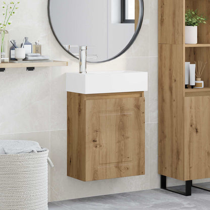 vidaXL Bathroom Vanity Unit with Tap Artisan Oak 45.5 x 22.5 x 84 cm