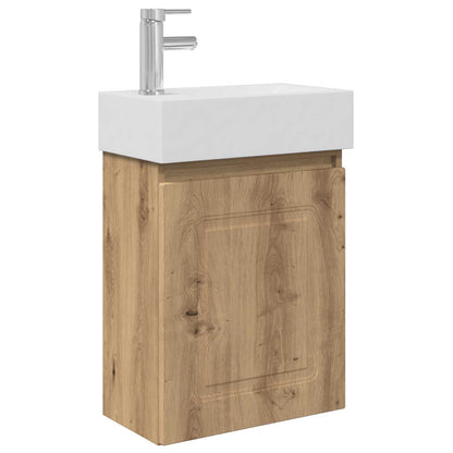 vidaXL Bathroom Vanity Unit with Tap Artisan Oak 45.5 x 22.5 x 84 cm