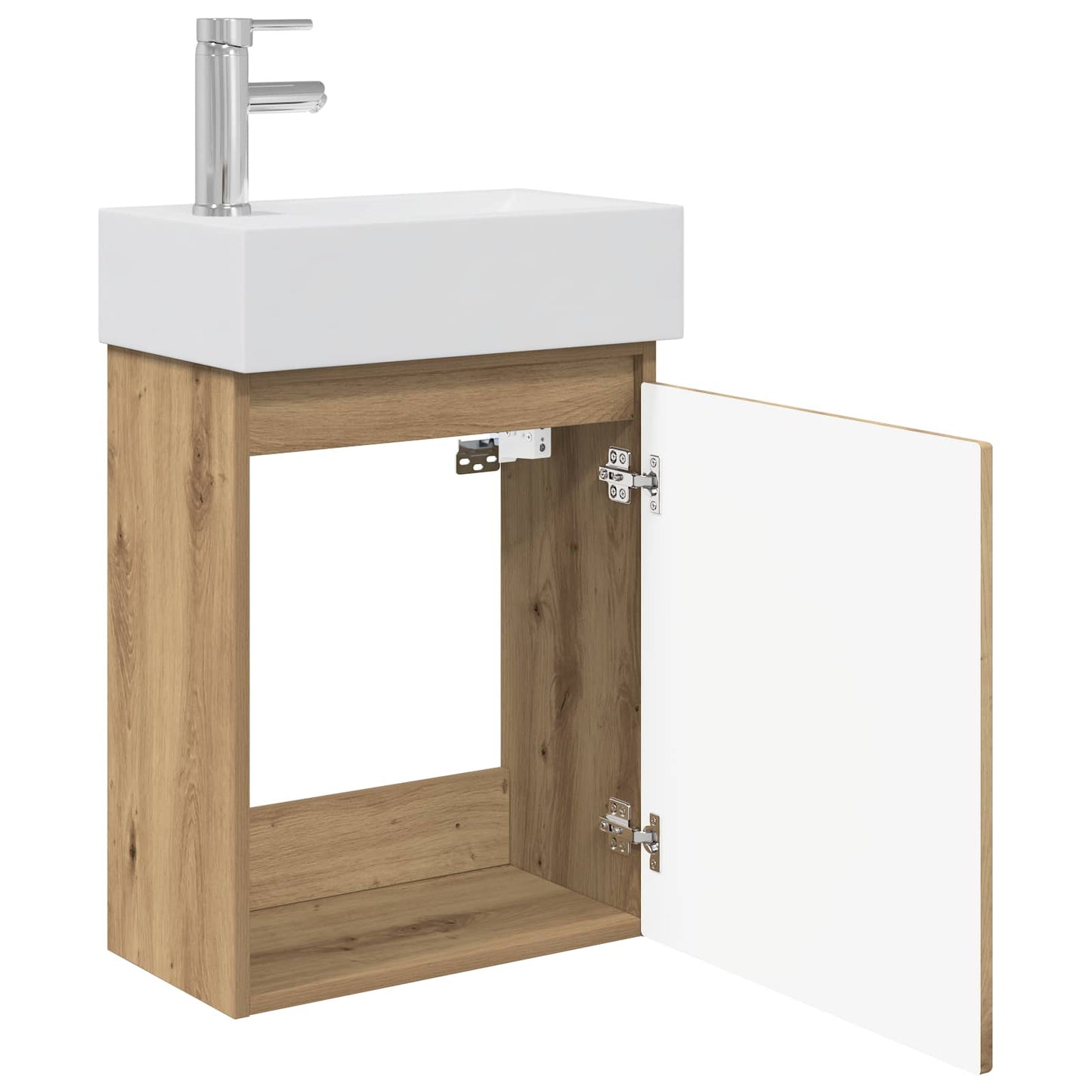 vidaXL Bathroom Vanity Unit with Tap Artisan Oak 45.5 x 22.5 x 84 cm