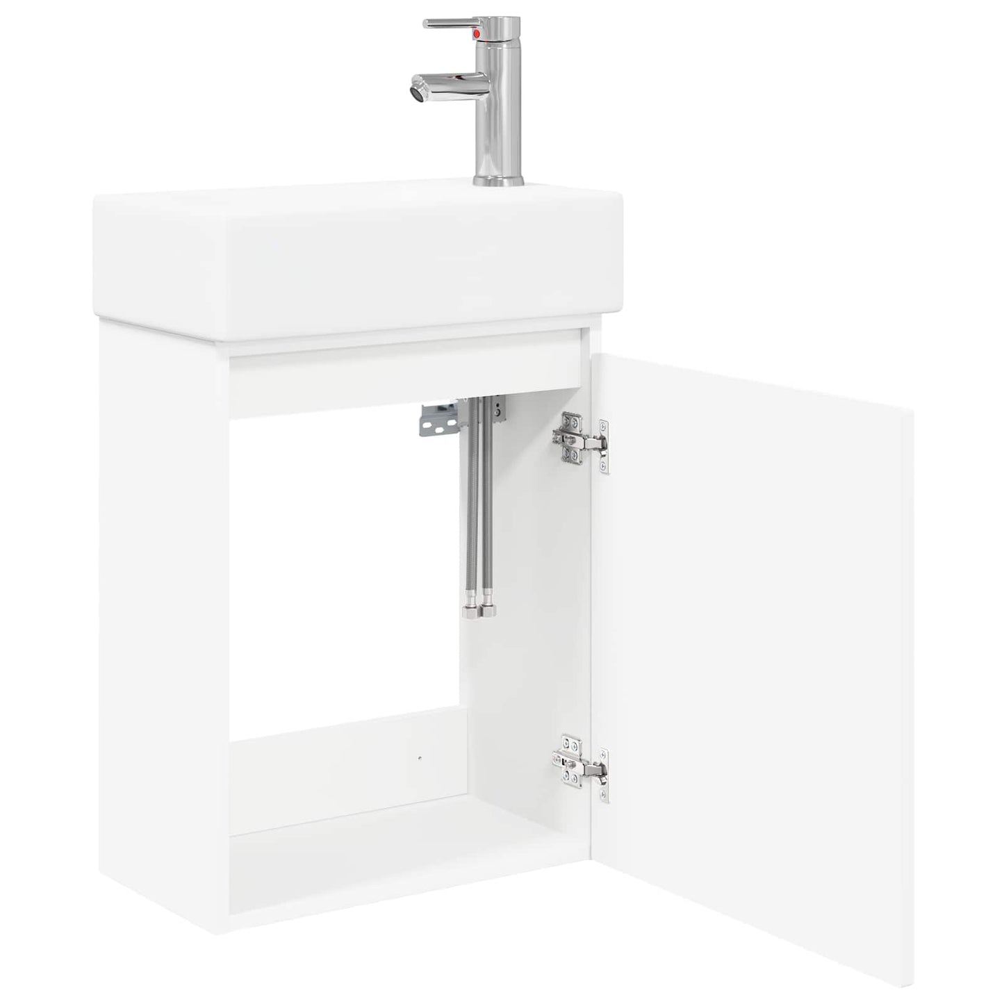 vidaXL Bathroom Vanity Unit with Tap White 45.5 x 22.5 x 84 cm