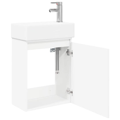 vidaXL Bathroom Vanity Unit with Tap White 45.5 x 22.5 x 84 cm