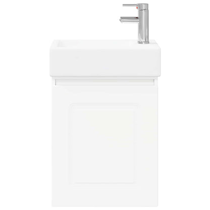 vidaXL Bathroom Vanity Unit with Tap White 45.5 x 22.5 x 84 cm