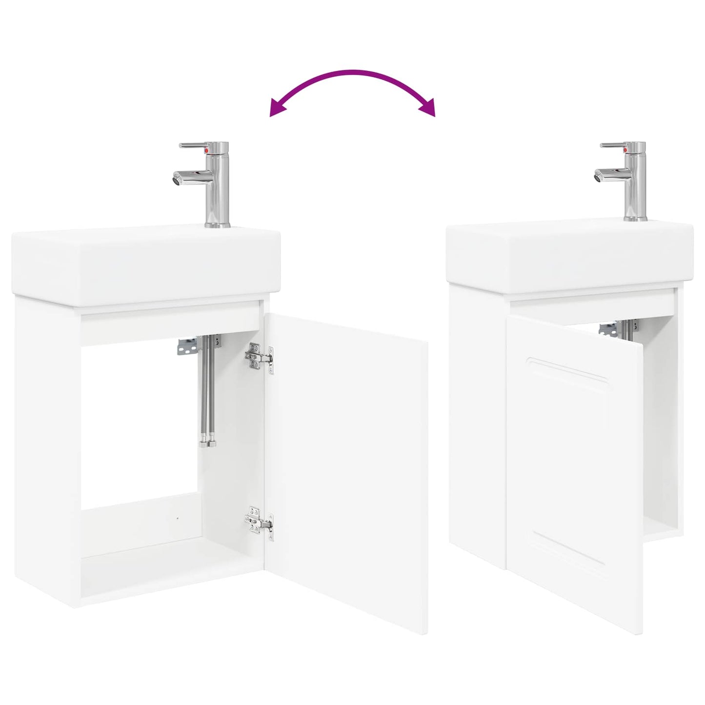 vidaXL Bathroom Vanity Unit with Tap White 45.5 x 22.5 x 84 cm