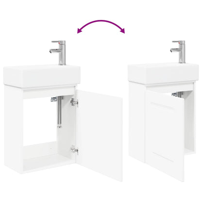 vidaXL Bathroom Vanity Unit with Tap White 45.5 x 22.5 x 84 cm