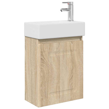 vidaXL Bathroom Vanity Unit with Tap Sonoma Oak 45.5 x 22.5 x 84 cm