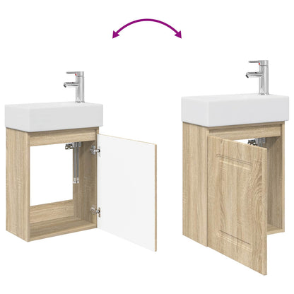 vidaXL Bathroom Vanity Unit with Tap Sonoma Oak 45.5 x 22.5 x 84 cm