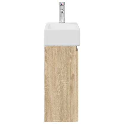 vidaXL Bathroom Vanity Unit with Tap Sonoma Oak 45.5 x 22.5 x 84 cm