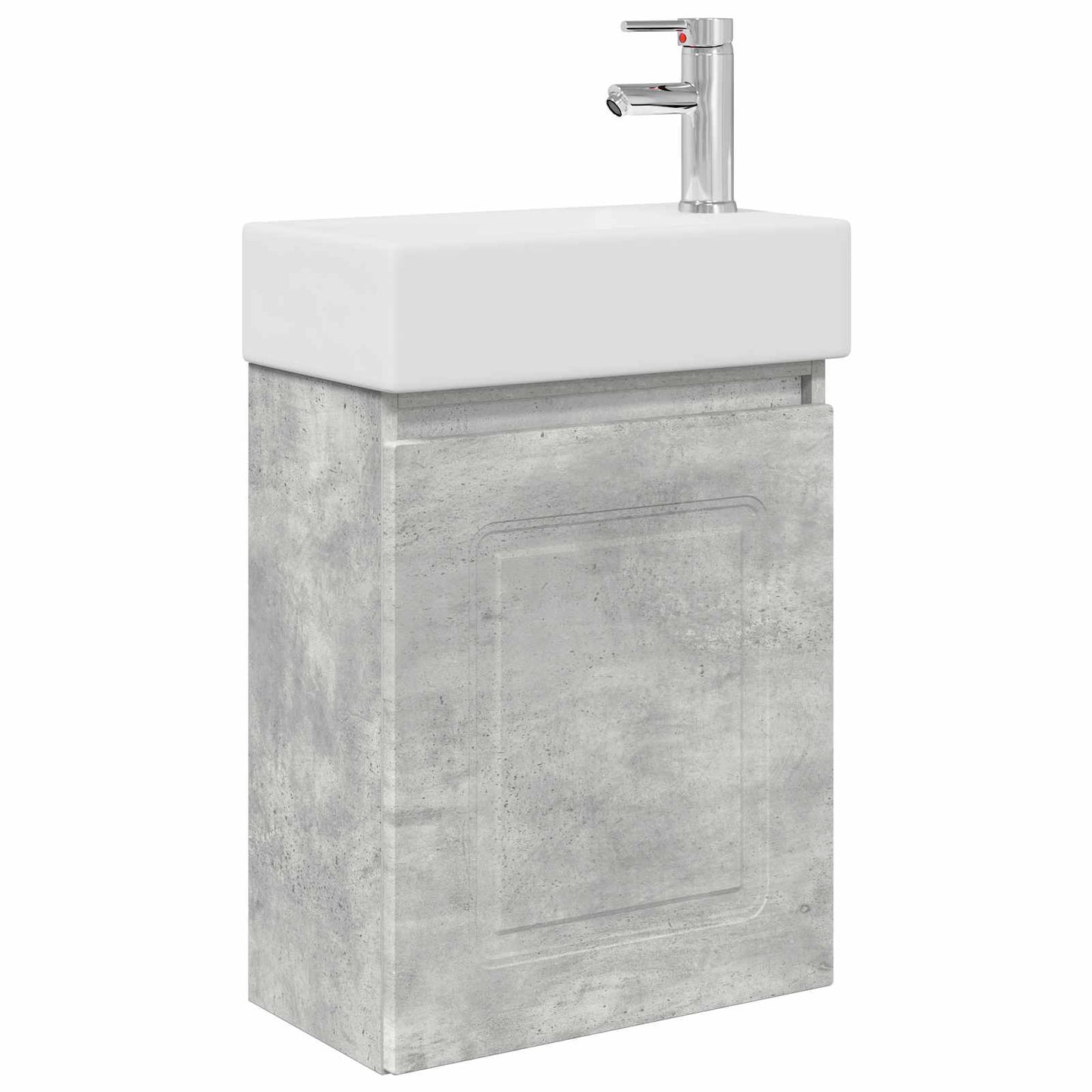 vidaXL Bathroom Vanity Unit with Tap Concrete Grey 45.5 x 22.5 x 84 cm