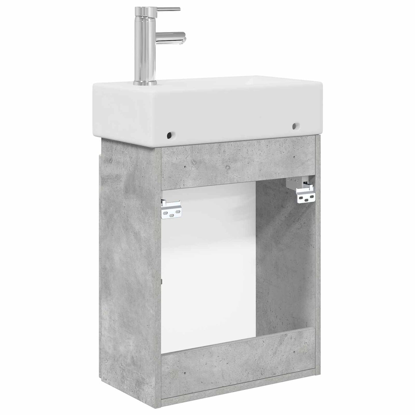 vidaXL Bathroom Vanity Unit with Tap Concrete Grey 45.5 x 22.5 x 84 cm