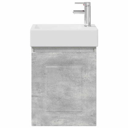 vidaXL Bathroom Vanity Unit with Tap Concrete Grey 45.5 x 22.5 x 84 cm