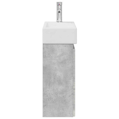 vidaXL Bathroom Vanity Unit with Tap Concrete Grey 45.5 x 22.5 x 84 cm
