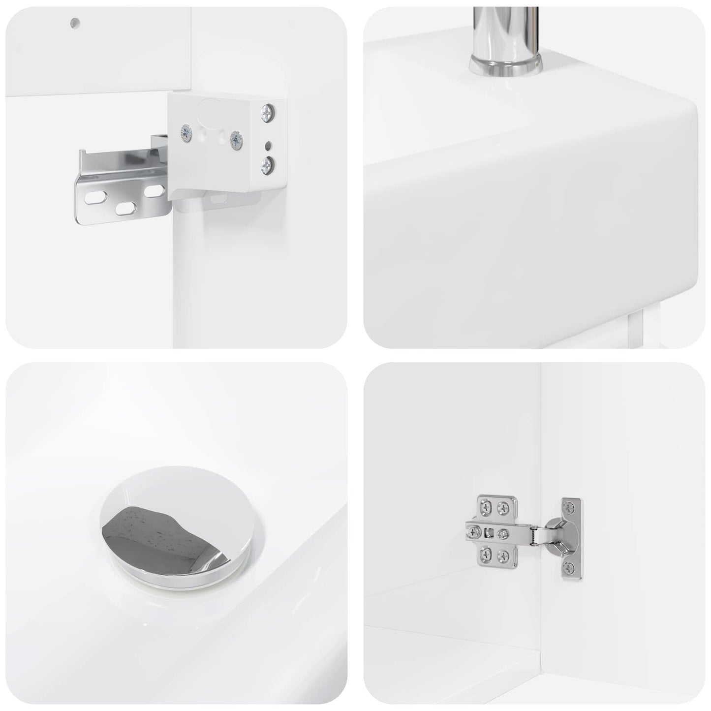 vidaXL Bathroom Vanity Unit with Tap High Gloss White