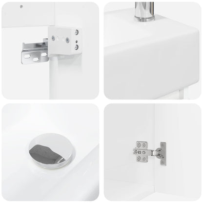 vidaXL Bathroom Vanity Unit with Tap High Gloss White