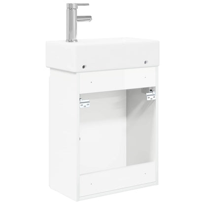 vidaXL Bathroom Vanity Unit with Tap High Gloss White