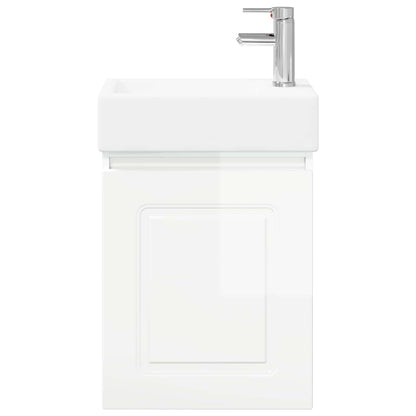 vidaXL Bathroom Vanity Unit with Tap High Gloss White
