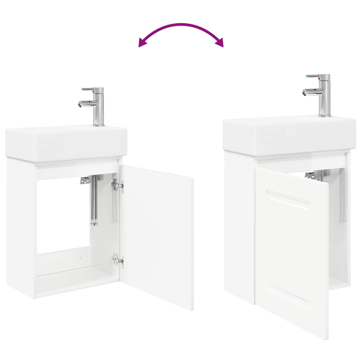 vidaXL Bathroom Vanity Unit with Tap High Gloss White