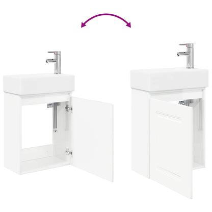 vidaXL Bathroom Vanity Unit with Tap High Gloss White