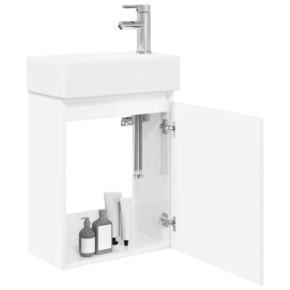 vidaXL Bathroom Vanity Unit with Tap High Gloss White
