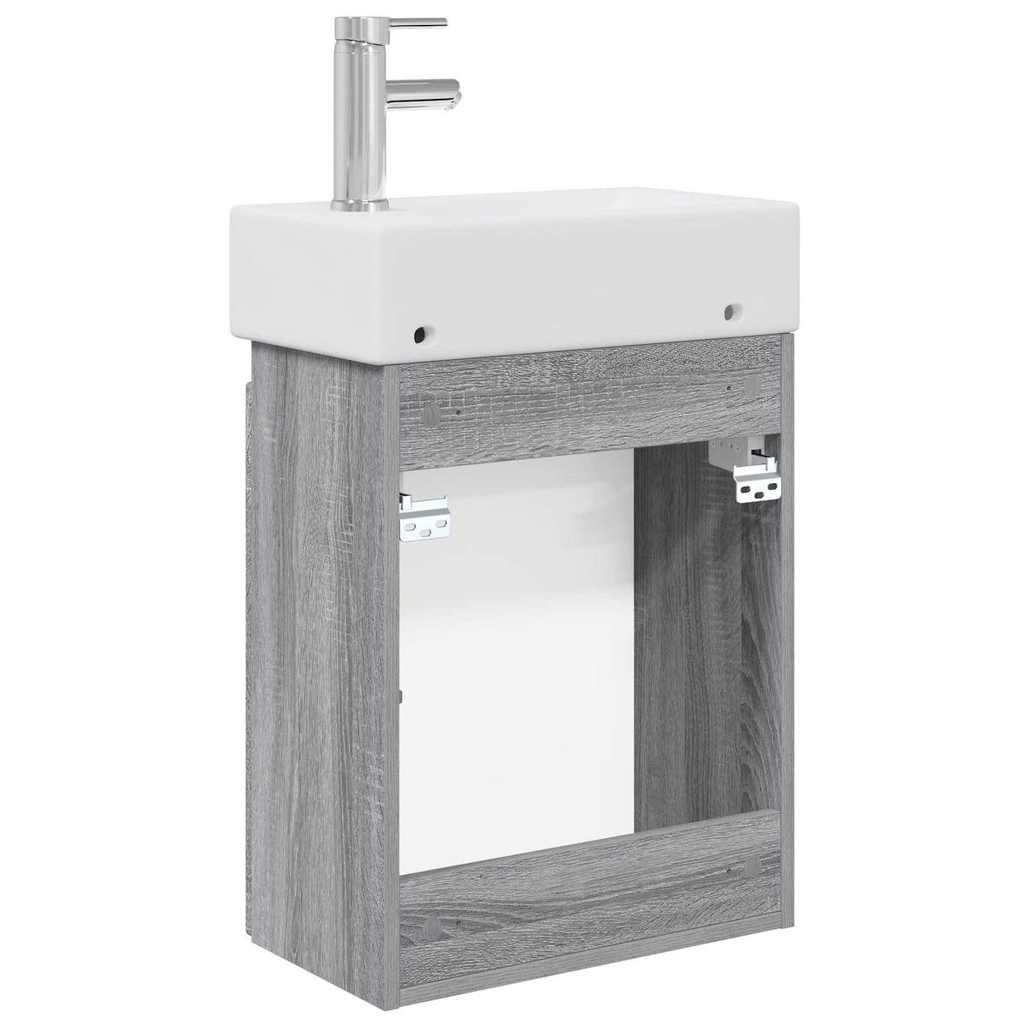 vidaXL Bathroom Vanity Unit with Tap Grey Sonoma 45.5 x 22.5 x 84 cm