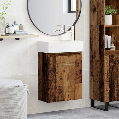 vidaXL Bathroom Vanity Unit with Tap Old Wood 45.5 x 22.5 x 84 cm