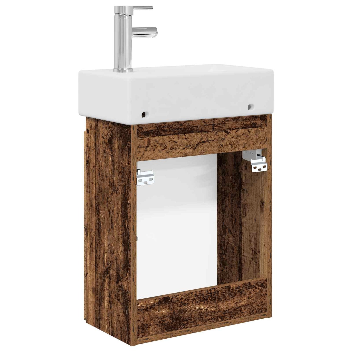 vidaXL Bathroom Vanity Unit with Tap Old Wood 45.5 x 22.5 x 84 cm