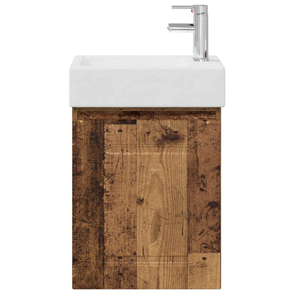 vidaXL Bathroom Vanity Unit with Tap Old Wood 45.5 x 22.5 x 84 cm