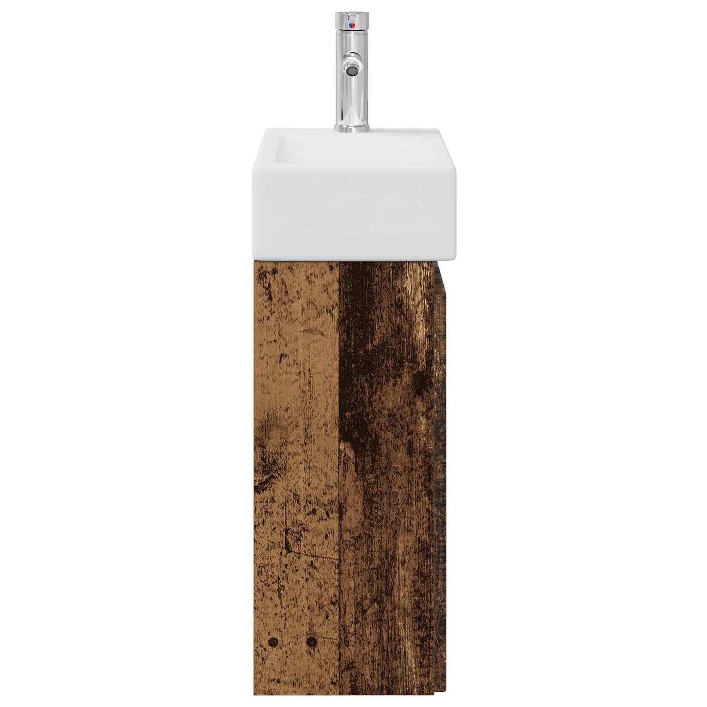 vidaXL Bathroom Vanity Unit with Tap Old Wood 45.5 x 22.5 x 84 cm
