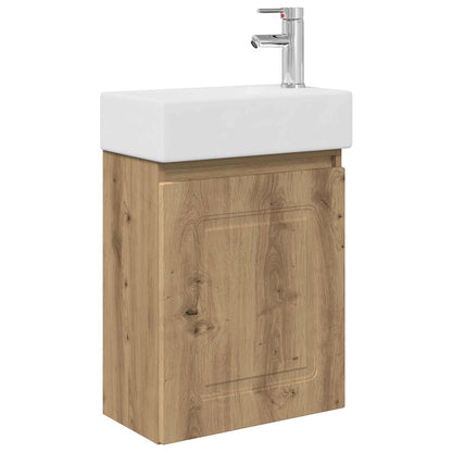 vidaXL Bathroom Vanity Unit with Tap Artisan Oak 45.5 x 22.5 x 84 cm