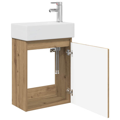 vidaXL Bathroom Vanity Unit with Tap Artisan Oak 45.5 x 22.5 x 84 cm
