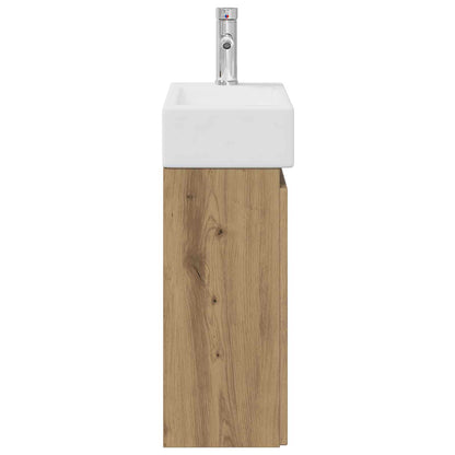 vidaXL Bathroom Vanity Unit with Tap Artisan Oak 45.5 x 22.5 x 84 cm
