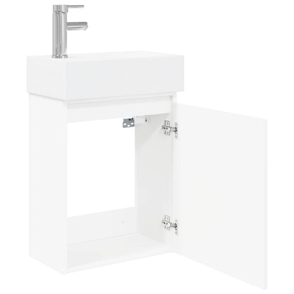 vidaXL Bathroom Vanity Unit with Tap White 45.5 x 25.5 x 84 cm