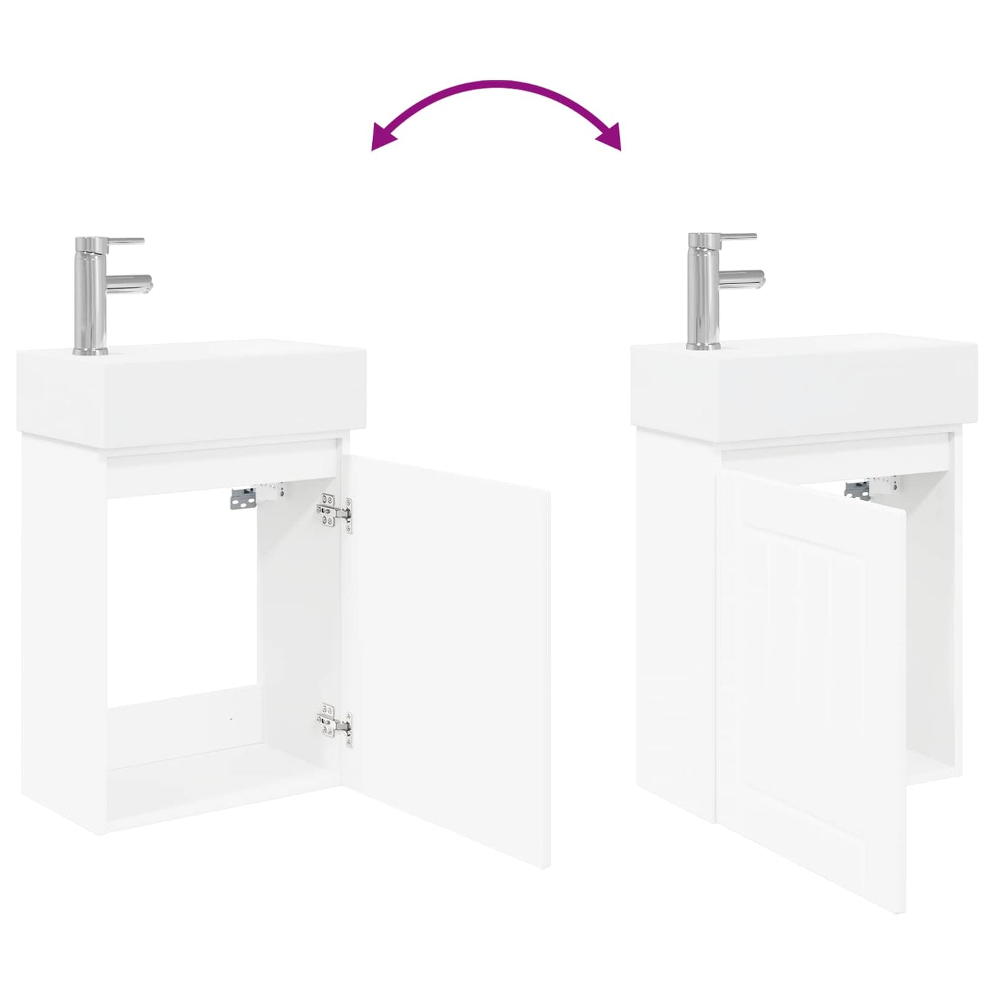 vidaXL Bathroom Vanity Unit with Tap White 45.5 x 25.5 x 84 cm