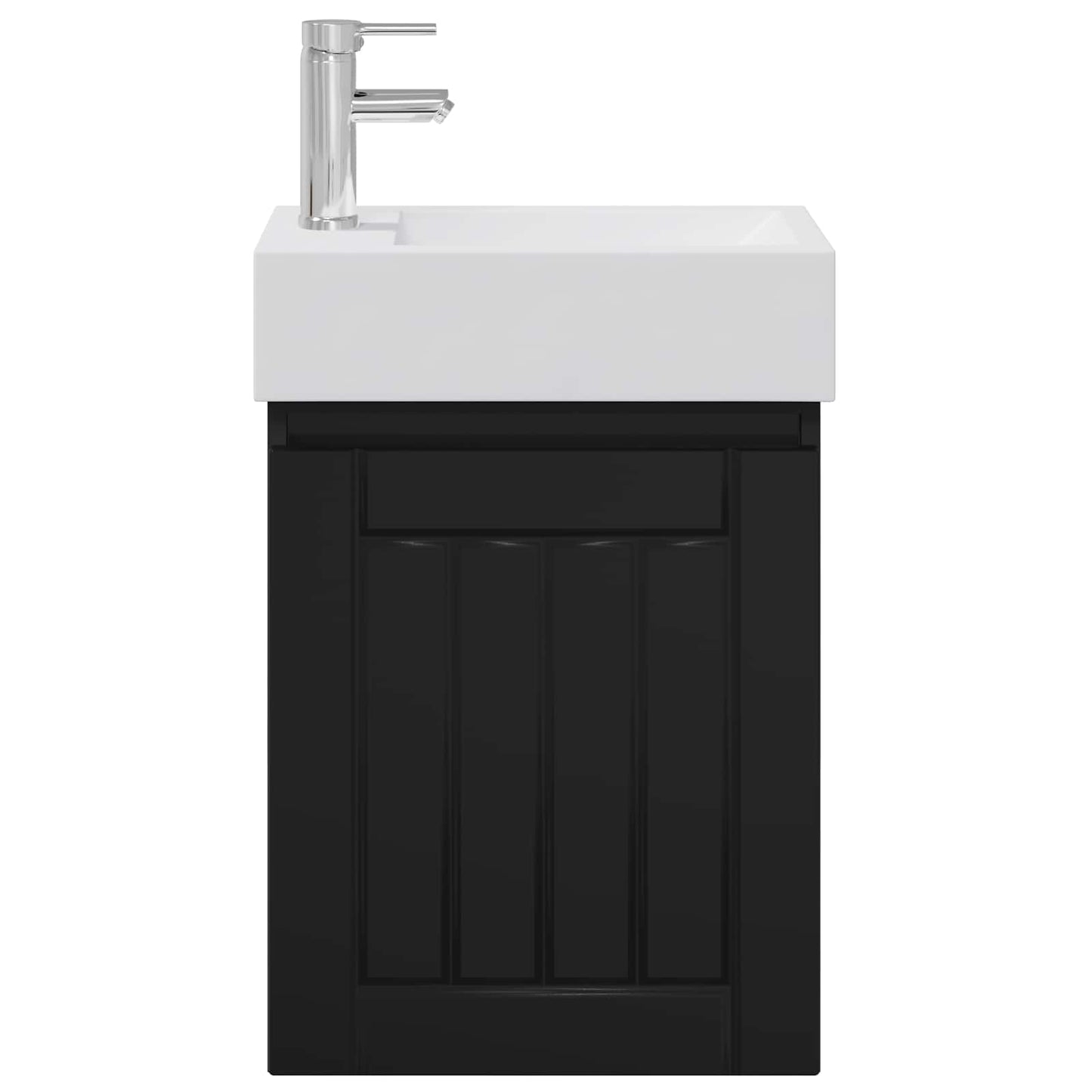 vidaXL Bathroom Vanity Unit with Tap Black 45.5 x 25.5 x 84 cm