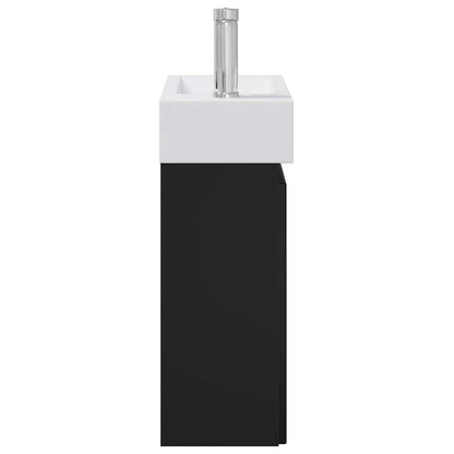 vidaXL Bathroom Vanity Unit with Tap Black 45.5 x 25.5 x 84 cm