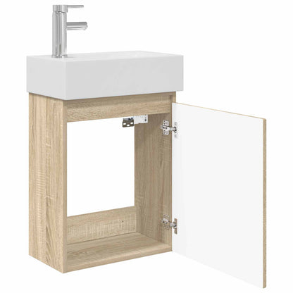 vidaXL Bathroom Vanity Unit with Tap Sonoma Oak 45.5 x 25.5 x 84 cm