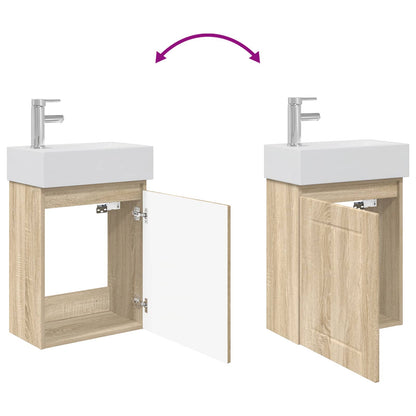 vidaXL Bathroom Vanity Unit with Tap Sonoma Oak 45.5 x 25.5 x 84 cm