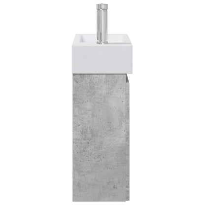 vidaXL Bathroom Vanity Unit with Tap Concrete Grey 45.5 x 25.5 x 84 cm