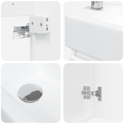 vidaXL Bathroom Vanity Unit with Tap High Gloss White