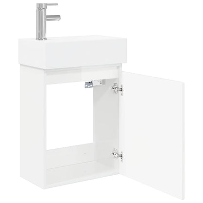 vidaXL Bathroom Vanity Unit with Tap High Gloss White