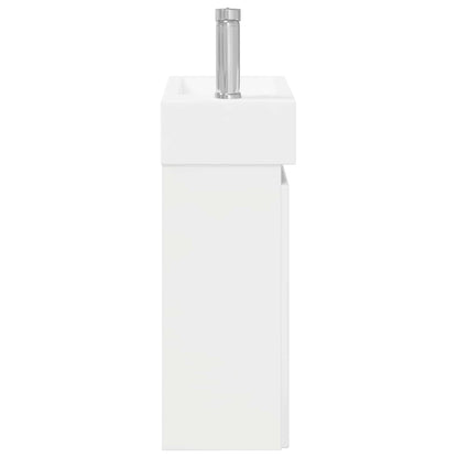 vidaXL Bathroom Vanity Unit with Tap High Gloss White
