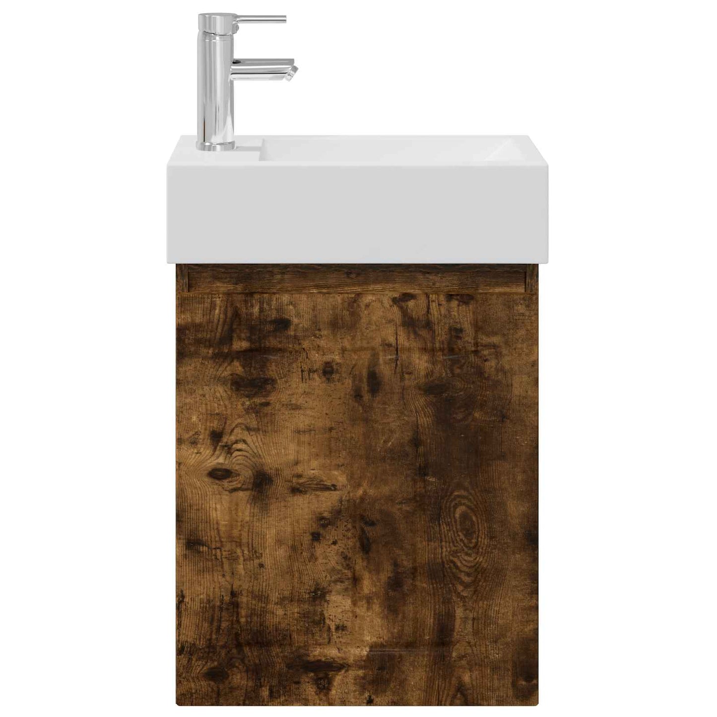 vidaXL Bathroom Vanity Unit with Tap Smoked Oak 45.5 x 25.5 x 84 cm