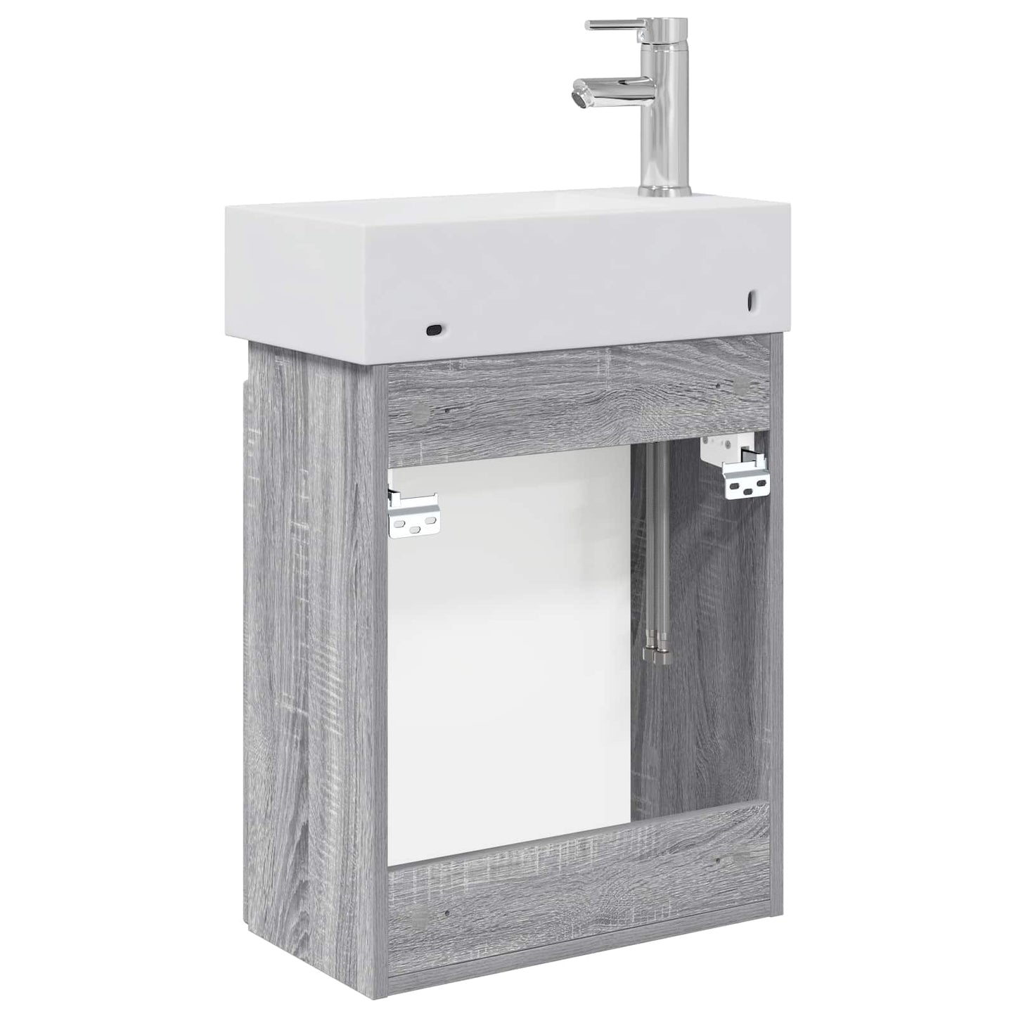 vidaXL Bathroom Vanity Unit with Tap Grey Sonoma 45.5 x 25.5 x 84 cm